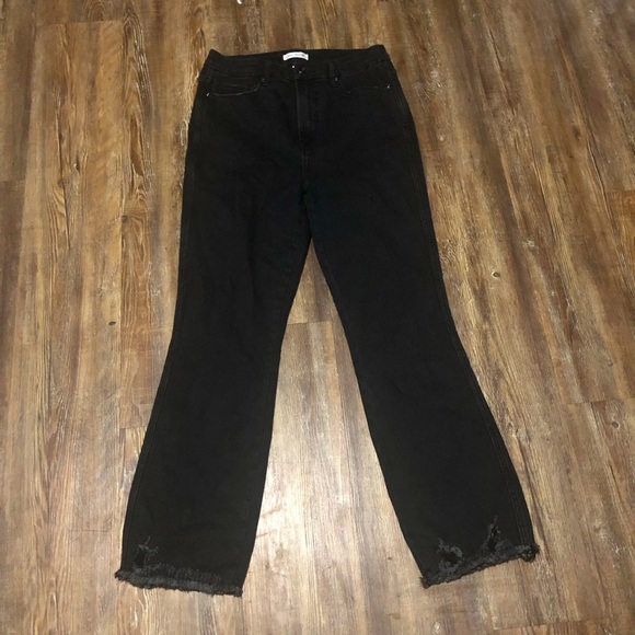 Good American Good Curve Jeans Women's 10/30 Black Frayed Hem Stretch Denim - Picture 1 of 6